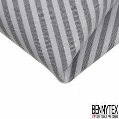 Coupon 3m stretch polyester polyamide viscose élasthanne tailleur petite rayure horizontale perle noir