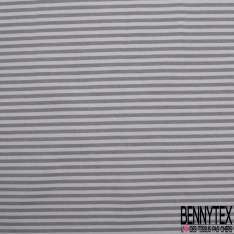 Coupon 3m stretch polyester polyamide viscose élasthanne tailleur petite rayure horizontale perle noir
