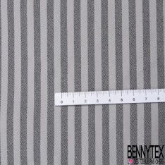 Coupon 3m stretch polyester polyamide viscose élasthanne tailleur petite rayure horizontale perle noir