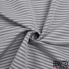 Coupon 3m stretch polyester polyamide viscose élasthanne tailleur petite rayure horizontale perle noir