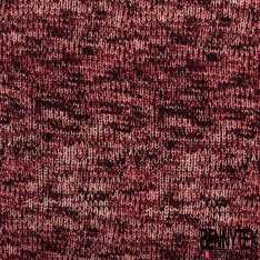 Coupon 3m crêpe polyester élasthanne motif tricot grosse maille jersey endroit noir blanc rouge