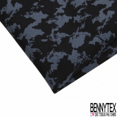 Coupon 3m stretch viscose élasthanne tailleur pantalon motif pied de coq stylisé noir sable mouillé