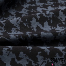 Coupon 3m stretch viscose élasthanne tailleur pantalon motif pied de coq stylisé noir sable mouillé