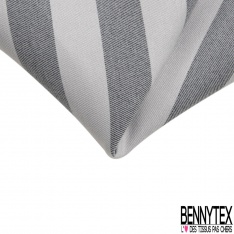 Coupon 3m stretch polyester polyamide viscose élasthanne tailleur rayure horizontale perle noir