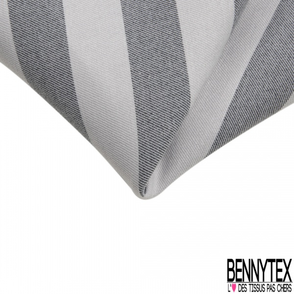 Coupon 3m stretch polyester polyamide viscose élasthanne tailleur rayure horizontale perle noir