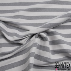 Coupon 3m stretch polyester polyamide viscose élasthanne tailleur rayure horizontale perle noir