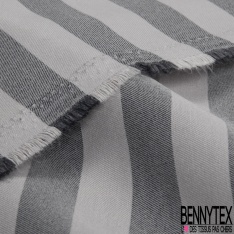Coupon 3m stretch polyester polyamide viscose élasthanne tailleur rayure horizontale perle noir