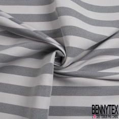 Coupon 3m stretch polyester polyamide viscose élasthanne tailleur rayure horizontale perle noir