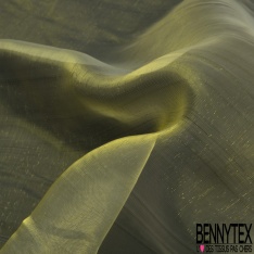 Organza changeant citron givré blanc
