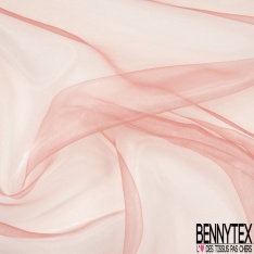 Organza changeant corail blanc