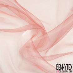 Organza changeant corail blanc