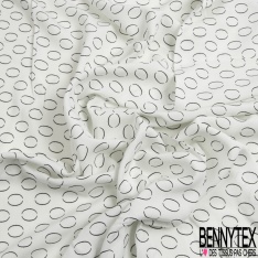 Fibranne viscose imprimé petite feuille de bananier fond argile cuite