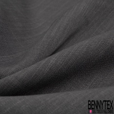Drap tailleur polyester effet chiné strié gris castor