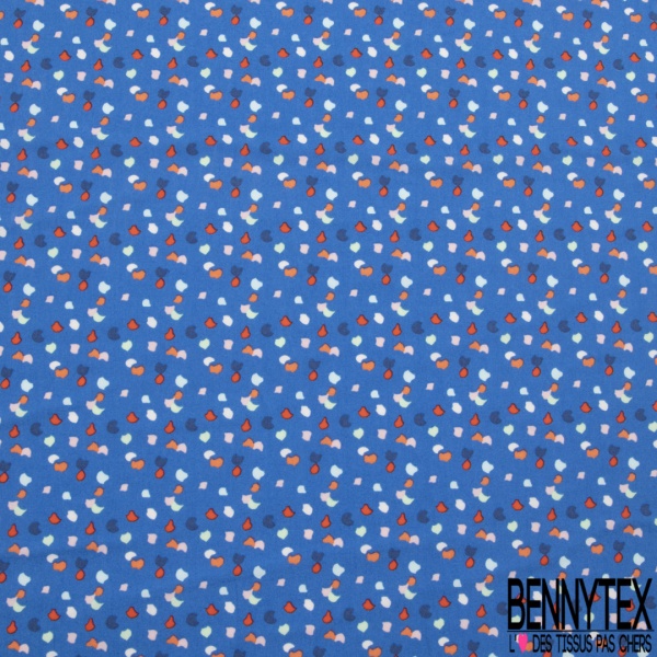 Popeline coton élasthanne imprimé petit losange pointilliste blanc fond noir