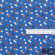 Popeline coton élasthanne imprimé petit losange pointilliste blanc fond noir