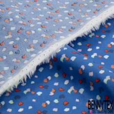 Popeline coton élasthanne imprimé petit losange pointilliste blanc fond noir