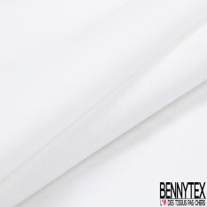 Popeline coton élasthanne imprimé petit motif cachemire floral blanc fond fiesta