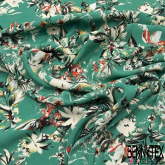 Crêpe viscose rose corail