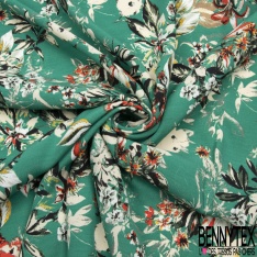 Crêpe viscose rose corail