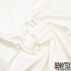Satin duchesse souple soie acétate uni blanc cassé