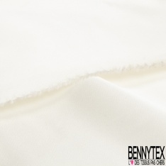 Satin duchesse souple soie acétate uni blanc cassé