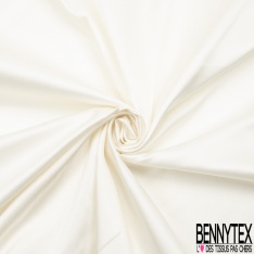 Satin duchesse souple soie acétate uni blanc cassé