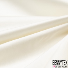 Satin duchesse souple soie acétate uni blanc cassé