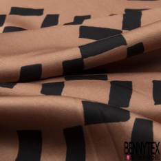 Fibranne viscose satinée motif gros pois ton sur ton coquelicot
