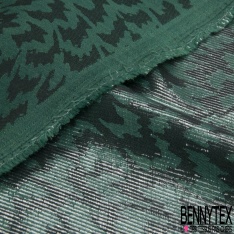 Brocard souple haute couture viscose soie motif géométrique arts déco ton sur ton noir