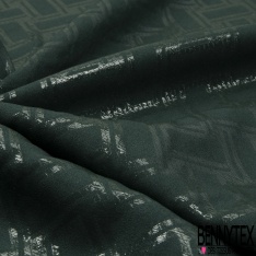 Brocard souple haute couture viscose soie motif géométrique arts déco ton sur ton noir