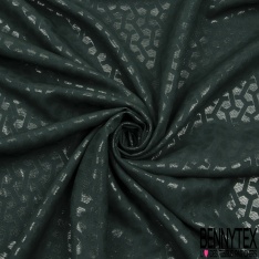 Brocard souple haute couture viscose soie motif géométrique arts déco ton sur ton vert chasseur