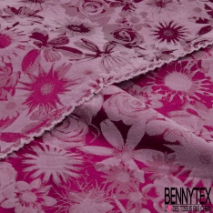Soie élasthanne lingerie motif floral picturale coquillage sirop de pêche