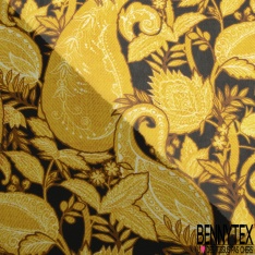 Crêpe viscose imprimé grand motif seventie's ton nu lavande vert spectral lupin