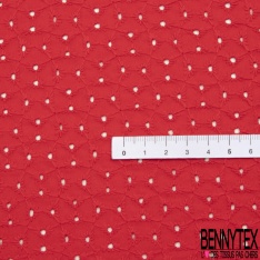 Broderie anglaise coloris rose estompé motif petit trou relié par broderie ton sur ton