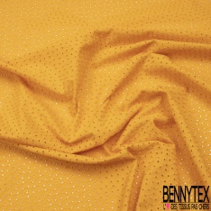 Broderie anglaise coloris fiesta motif petit trou relié par broderie ton sur ton