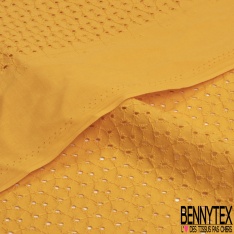 Broderie anglaise coloris fiesta motif petit trou relié par broderie ton sur ton