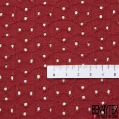 Broderie anglaise coloris boa motif petit trou relié par broderie ton sur ton
