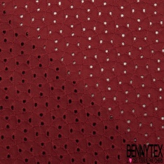 Broderie anglaise coloris boa motif petit trou relié par broderie ton sur ton