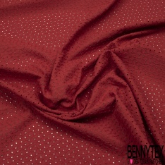 Broderie anglaise coloris boa motif petit trou relié par broderie ton sur ton