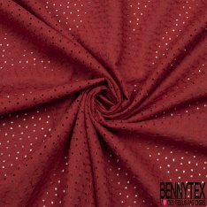 Broderie anglaise coloris boa motif petit trou relié par broderie ton sur ton