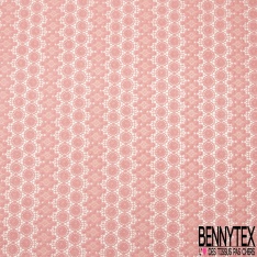 Guipure polyester motif floral et attrape-rêve uni écru