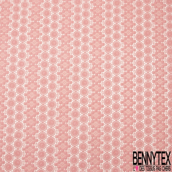 Guipure polyester motif floral et attrape-rêve uni écru