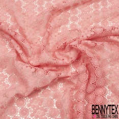 Guipure polyester motif floral et attrape-rêve uni écru