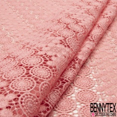 Guipure polyester motif floral et attrape-rêve uni écru