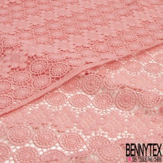 Guipure polyester motif floral et attrape-rêve uni écru