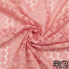Guipure polyester motif floral et attrape-rêve uni écru