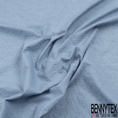 Broderie anglaise double base festonnée motif petite fleur champêtre ton sur ton chicorée