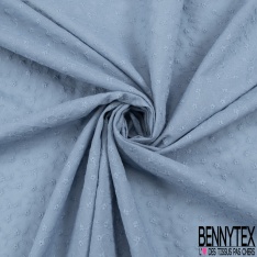 Broderie anglaise double base festonnée motif petite fleur champêtre ton sur ton chicorée