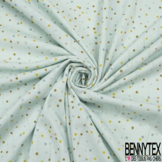 Jersey coton gaze élasthanne imprimé dot pastel multicolore fond blanc discret