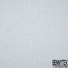 Jersey coton gaze élasthanne imprimé dot pastel multicolore fond vert d 'eau